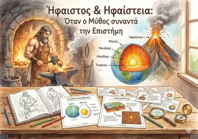 Προεπισκόπηση - Φύλλα εργασίας - Ήφαιστος και Ηφαίστεια: Όταν ο μύθος συναντά την επιστήμη - Εξώφυλλο