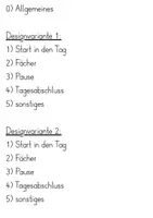 Vorschau - Poster - Tagestransparenz / Stundenplan XL - 2 Varianten, viele Fächer, GS, SEK - Seite 1
