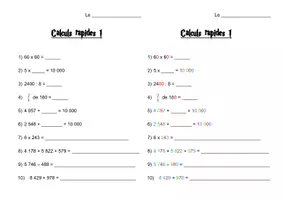 Aperçu - Feuilles d'exercices - Fiches de calcul mental évolutives + version DYS - Page de couverture