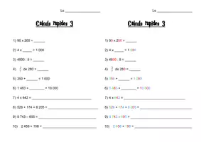 Aperçu - Feuilles d'exercices - Fiches de calcul mental évolutives + version DYS - Page 2