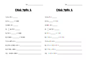 Aperçu - Feuilles d'exercices - Fiches de calcul mental évolutives + version DYS - Page 3