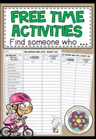 Vorschau - Arbeitsblätter - Free Time Activities / Hobbies – Find Someone Who | differenzierte Speaking Worksheets Englisch 5.–6. Klasse - Deckblatt