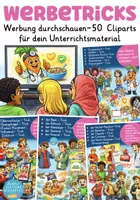 Vorschau - selbst erstellte Cliparts/Grafiken - Werbetricks I Werbung verstehen – über 50 Cliparts für Sachunterricht, Medienkompetenz, Ethik & Sozialkunde - Deckblatt