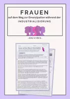 Vorschau - Arbeitsblätter - Industrialisierung- Frauen auf dem Weg zur Emanzipation - Deckblatt