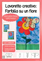 anteprima - Materiale per pittura e bricolage - Lavoretto creativo: Farfalla su un fiore - Pagina 1
