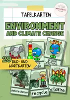 Vorschau - Präsentationen/Tafelbilder - Environment and climate change | 29 Tafelkarten | Flascards earth day | Englisch Wortschatz - Deckblatt