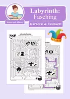 Vorschau - Arbeitsblätter - Labyrinth: Fasching & Karneval & Fastnacht - Logisches Denken fördern! - Deckblatt