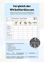 Vorschau - Arbeitsblätter - Wirbeltiere - Tierische Vielfalt; Wirbeltierklassen im Vergleich - Deckblatt