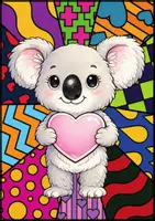 Vorschau - Mal- und Bastelvorlagen - Pop Art Kunst Doodle Koala, Ausmalbilder Koalaklasse - Seite 3