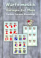 Vorschau - Stationenlernen - 🐭 Maus Würfelmosaik Vorlagen 2x2 Freiarbeit Kindergarten - Deckblatt