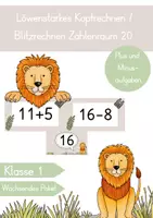 Vorschau - Präsentationen/Tafelbilder - Kopfrechnen / Blitzrechnen Zahlenraum 20 - Wachsendes Paket - Deckblatt