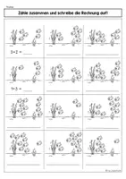 Vorschau - Arbeitsblätter - Rechengeschichten, 2 Versionen, Klasse 1 - Seite 1