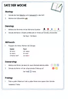 Vorschau - Arbeitsblätter - Satz der Woche - Deckblatt