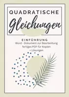 Vorschau - Arbeitsblätter - Einführung in die quadratische Gleichungen - Deckblatt