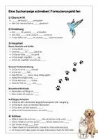Vorschau - Fördermaterial/Inklusion - Checkliste Formulierungshilfen Tierbeschreibung/Suchanzeige - Deckblatt