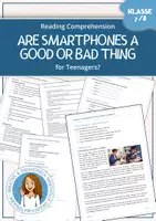 Vorschau - Arbeitsblätter - Are Smartphones Good or Bad for Teenagers? - Reading Comprehension - Deckblatt