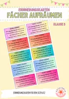 Vorschau - Bildkarten - Erinnerungskarten: Fächer aufräumen (Organisation) - Deckblatt