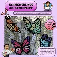 Vorschau - Stundenentwürfe - KUNST Schritt für Schritt: Schmetterlinge-Fensterbilder inkl. 4 Vorlagen - Deckblatt