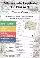 Vorschau - Arbeitsblätter - Lesetexte Ostern Klasse 3 – differenziert I Osterprojekt Grundschule - Deckblatt