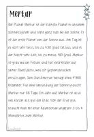 Vorschau - Arbeitsblätter - Planeten - niveaudifferenzierte Texte inkl. Steckbrief - ab 2. Klasse - Seite 3