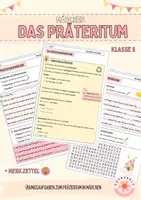 Vorschau - Arbeitsblätter - Märchen: Verben im Präteritum (starke/ schwache Verben) - Deckblatt