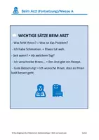 Vorschau - Arbeitsblätter - Beim Arzt, Arbeitsblatt, Redemittel - Seite 1
