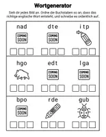 Vorschau - Arbeitsblätter - Bilde die richtigen englischen Wörter - Deckblatt