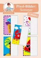 Vorschau - Arbeitsblätter - Materialpaket: Pixel-Bilder (Symmetrie / Pixel-Art) - Seite 1