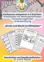 Vorschau - Arbeitsblätter - Kirche im Mittelalter – Karikatur Geschichte - Deckblatt