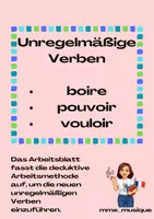 Vorschau - Arbeitsblätter - unregelmäßige Verben boire, vouloir, pouvoir - Deckblatt
