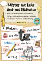 Vorschau - Merkblätter - Wörter mit tz - Wort- und Bildkarten (Klasse 1-3) - Deckblatt