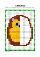 Vorschau - Mal- und Bastelvorlagen - Pixel-Bilder: Herbst (Symmetrie / Pixel-Art) - Seite 2