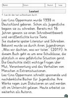 Vorschau - Arbeitsblätter - Lea-Lina Oppermann Lesen und Verstehen Arbeitsblätter mit Lesetext, Fragen - Seite 1