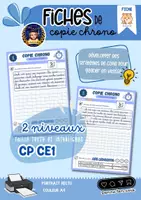 Aperçu - Feuilles d'exercices - Fiches copie chrono CP et CE1 - Page de couverture