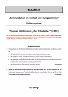 Vorschau - Unterrichtsreihen - Kurzgeschichten + Kommunikation: Klausur Hürlimann "Der Filialleiter" - Seite 2