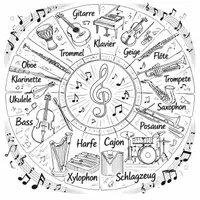 Vorschau - Mal- und Bastelvorlagen - Instrumente mit Quiz und Stundenentwurf - Seite 1