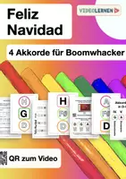 Vorschau - Spiele - Feliz Navidad für Boomwhacker • Tafelkarten Akkorde QR zum Video • Musizieren - Deckblatt