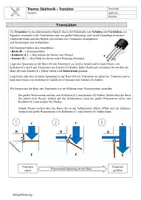 Vorschau - Arbeitsblätter - Transistor - Deckblatt