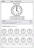 Vorschau - Arbeitsblätter - Uhrzeiten lernen Grundlagen Materialpaket | Volle, halbe & Viertelstunden, Zeitspannen | Klasse 1-3 - Seite 3
