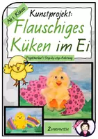 Vorschau - Stundenentwürfe - Kunst OSTERN: Flauschiges Küken im Ei - Deckblatt