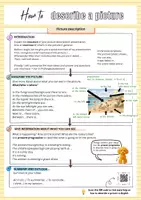 Vorschau - Arbeitsblätter - How to describe a picture in English/ picture description - Merkblatt/ Guide (ideal für alle Jahrgangsstufen, Prüfungsvorbereitung) INKLUSIVE ERKLÄRVIDEO - Seite 1