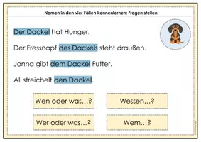 Vorschau - Arbeitsblätter - Materialpaket: Nomen in den 4 Fällen kennenlernen - Seite 3