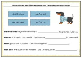 Vorschau - Präsentationen/Tafelbilder - Digitale Tafel/Tafelmaterial: Nomen in den 4 Fällen kennenlernen - Seite 3