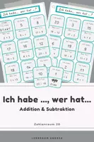 Vorschau - Spiele - Ich habe – Wer hat? Addition & Subtraktion im Zahlenraum 20 – Rechenspiel Klasse 1 - Deckblatt