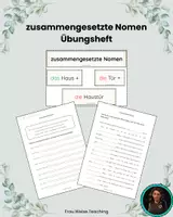 Vorschau - Arbeitsblätter - zusammengesetzte Nomen - Übungsheft - Deckblatt