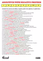 Vista previa - Hojas de trabajo - ADJECTIVES WITH NEGATIVE PREFIXES – Worksheet - página 3