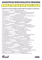 anteprima - Esercizi - ADJECTIVES WITH NEGATIVE PREFIXES – Worksheet - Pagina 1