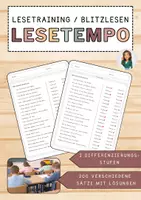 Vorschau - Arbeitsblätter - Blitzlesen - Lesetempo / Lesetraining - Sätze lesen (200) - Deckblatt