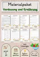 Vorschau - Arbeitsblätter - Verdauung und Ernährung Lesetext mit Fragen + Lösungen Leseverstehen Wortspeicher didaktische Reserve Lesen Leseverständnis - Deckblatt