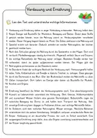 Vorschau - Arbeitsblätter - Verdauung und Ernährung Lesetext mit Fragen + Lösungen Leseverstehen Wortspeicher didaktische Reserve Lesen Leseverständnis - Seite 3